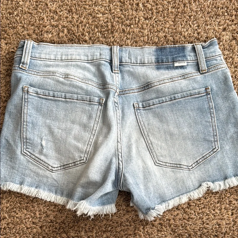 Light Blue Distressed Jean Shorts - Picture 4 of 4